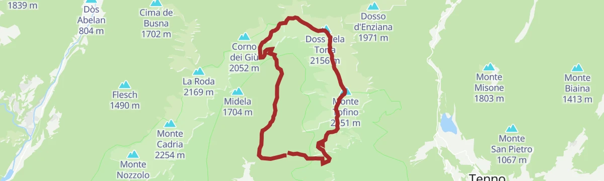 Route map: Giro delle cime - Half tour